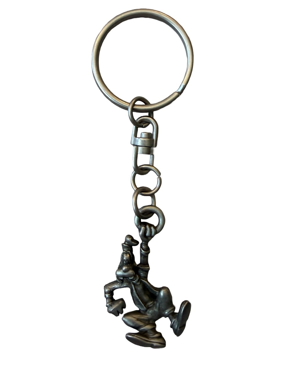 Vintage Disney Goofy Pewter Keychain - Solid Metal Collectible Character Keyring